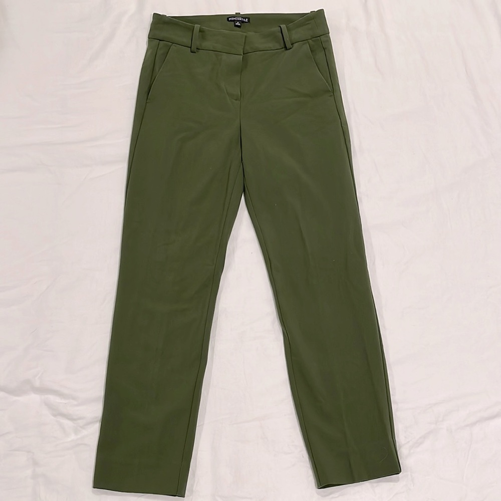 J.Crew Mercantile Women's Slim Cropped Ruby Pant in Stretch Twill Green Size 4